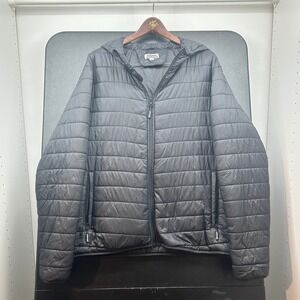 Outdoor Ventures Puffer Jacket XL Men Lightweight Hooded Black